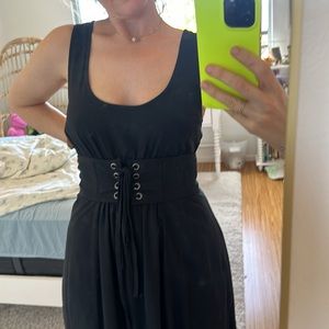 Plenty by Tracy Reese for Anthropologie. Black dress with corset detail.